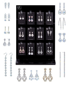 #17567- 24 Pair Assorted CZ Dangle Earring Assortment with Display