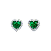 Load image into Gallery viewer, Earrings - Button #17447 -Captivating Hearts: Halo-Set CZ Button Earrings