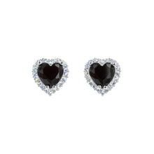 Load image into Gallery viewer, Earrings - Button #17447XS -Captivating Hearts: Halo-Set CZ Button Earrings