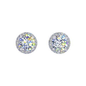 Earrings - Dangle #17444 - Round-Cut Cubic Zirconia Halo Earrings