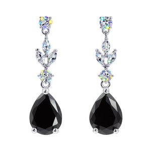 Earrings - Dangle #17462 - Elegant Teardrop Cascade: Gemstone Chandelier Earrings