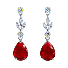 Load image into Gallery viewer, Earrings - Dangle #17462 - Elegant Teardrop Cascade: Gemstone Chandelier Earrings