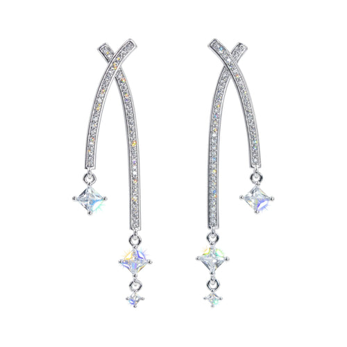 Earrings - Dangle #17465 Stellar Radiance Dangle CZ Earrings