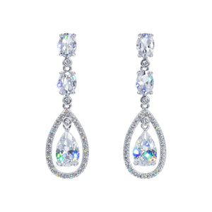 Earrings - Dangle #17467 - Ripple Effect Dangle CZ Earrings