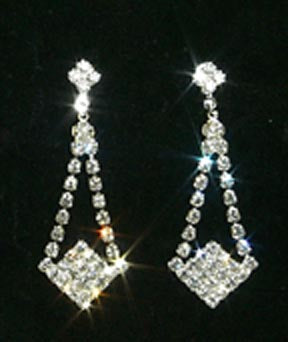 #10013E - Rhinestone Dangle Earring