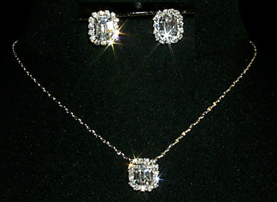 Octagon Necklace and Earring Set - #10423