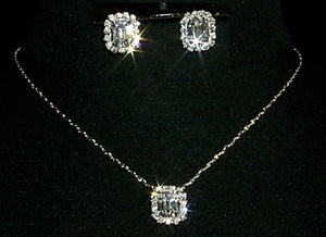 Octagon Necklace and Earring Set - #10423