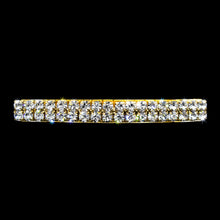 Load image into Gallery viewer, #11076G - 2 Row Rhinestone Barrette - Gold