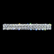 Load image into Gallery viewer, #11076S - 2 Row Rhinestone Barrette - Silver Plated