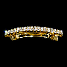 Load image into Gallery viewer, #11076G - 2 Row Rhinestone Barrette - Gold