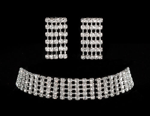 5 Row Adjustable Rhinestone Choker