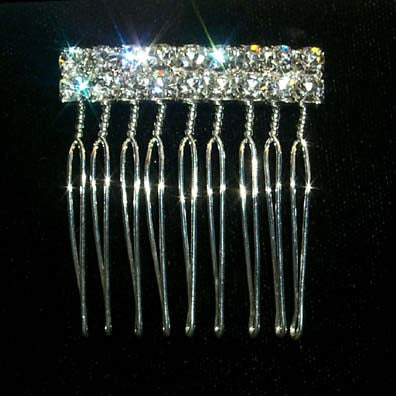 #12143 2 Row Rhinestone Twisted Wire Comb