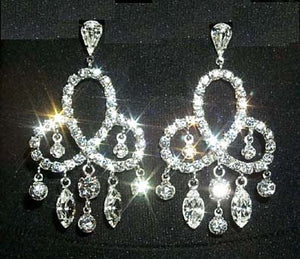 #12326 Elegant Pretzel Drop Chandelier Earring