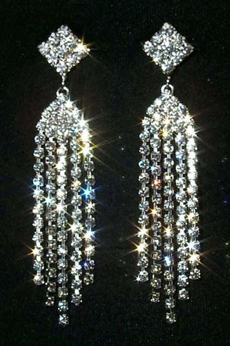 #12350 Diamond Top Multi Line Duster Earrings