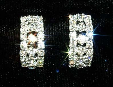 #13112 -  Rhinestone Curve Earrings