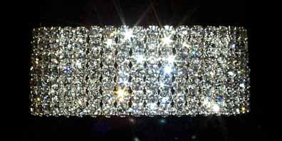 #13267XS - 7 Row Stretch Rhinestone Bracelet - Crystal Silver