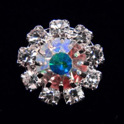 #14062 Medium Rhinestone Rosette Button - AB Center