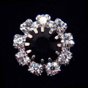 #14062 Medium Rhinestone Rosette Button - Jet Center