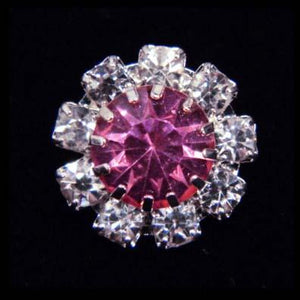 #14062 Medium Rhinestone Rosette Button - Rose Center