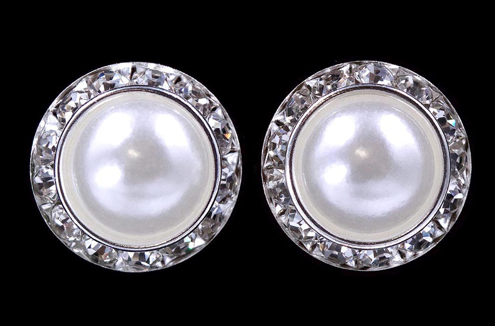 #14995 20mm Rondel with Pearl Button Earrings