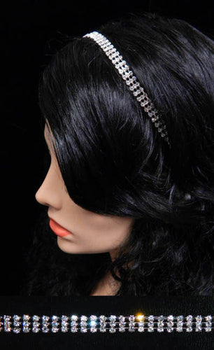 #15312 - Triple Row Rhinestone Flexible Headband