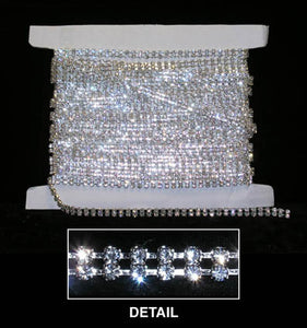 12SS (24pp) - 2 Row Rhinestone Chain - Crystal/Silver