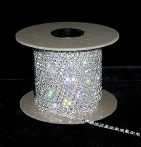 16SS (31pp) Rhinestone Chain - Crystal - Silver Plated