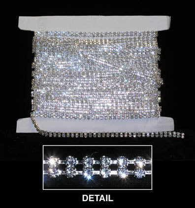 16SS (31pp) - 2 Row Rhinestone Chain - Crystal/Silver