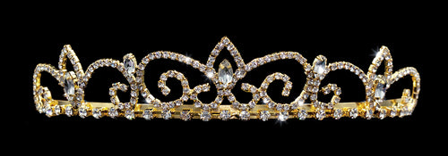 #16232G - Royal Regent Tiara with Combs - Gold Plated