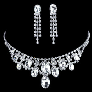 #16508 - Oval Drape Necklace and Earring Set