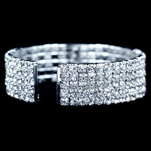 Load image into Gallery viewer, #16514 - 5 Row Coil Rhinestone Cuff Bracelet