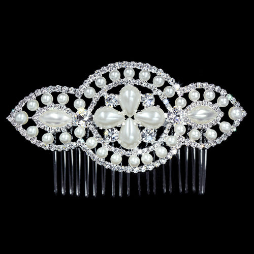 #16548- Pearl Eyelet Hair Comb