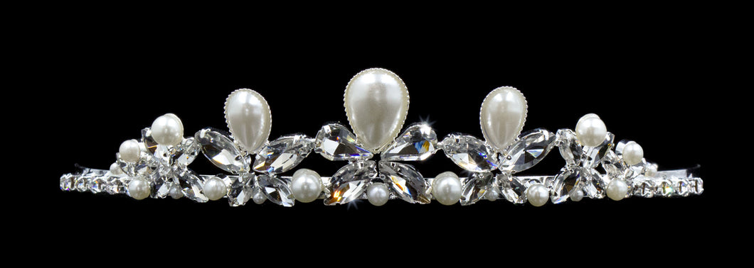 #16564 - Butterfly Pearl Tiara with Combs