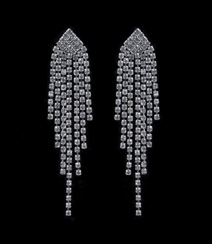 #16717 - Rhinestone Fray Earrings