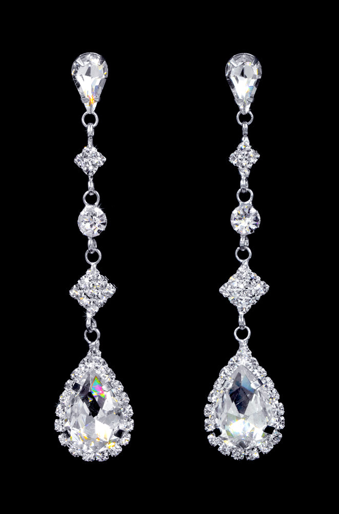 #16920 - Diamond Tear Drop Earrings - 2.75