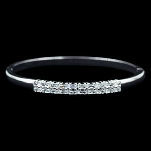 #17191 -Double Row Baguette CZ Cuff Bracelet