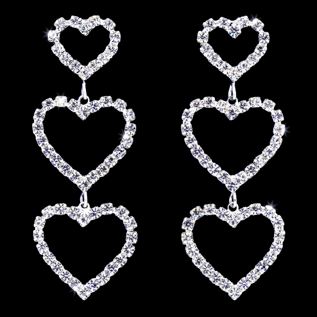 #5365 - Triple Heart Drop Earrings