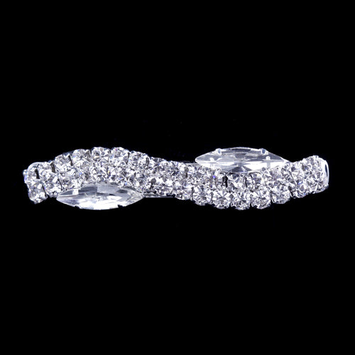 #6288 Swirve and Marquis Rhinestone Barrette