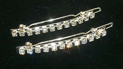 #6500 Pair of Single Row Rhinestone Barrettes