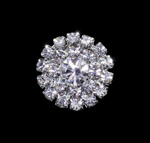 Round Pave Button with Stone Center - Small - #7099