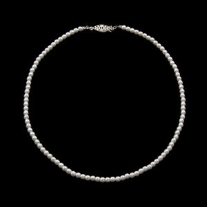 #9585-16 - 4mm Simulated White Pearl Necklace - 16