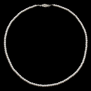 #9585-20 - 4mm Simulated White Pearl Necklace - 20