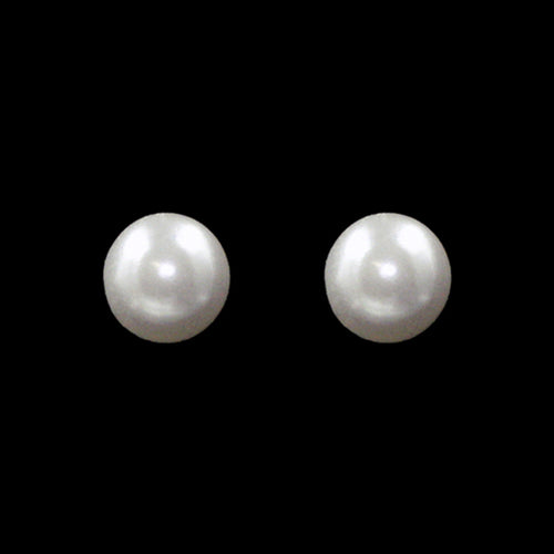 #9585E - 4mm Simulated White Pearl Earring - Post