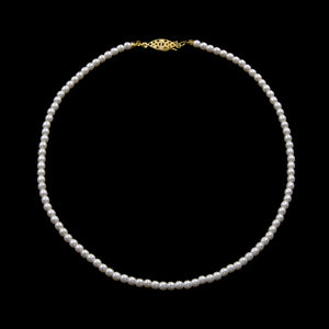 #9586-16 - 4mm Simulated Ivory Pearl Necklace - 16