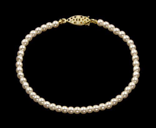 #9586-8 - 4mm Simulated Ivory Pearl Bracelet - 8