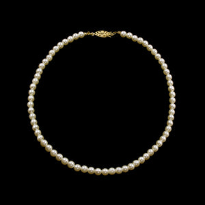 #9588-16 - 6mm Simulated Ivory Pearl Necklace - 16