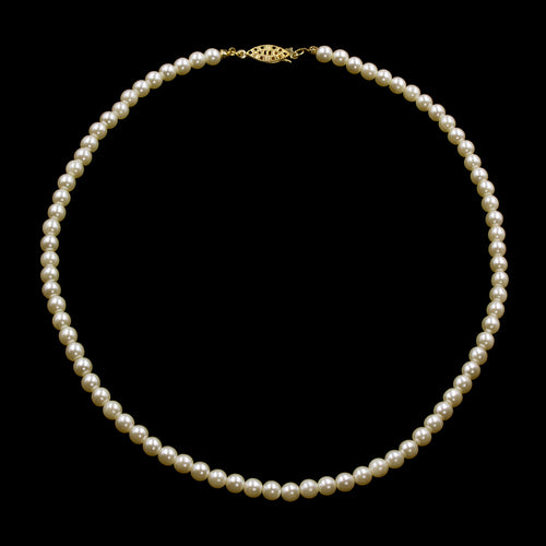 #9588-18 - 6mm Simulated Ivory Pearl Necklace - 18