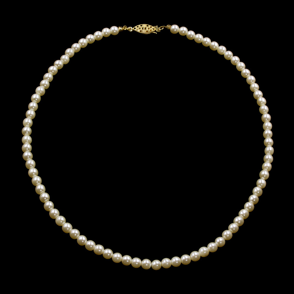 #9588-18 - 6mm Simulated Ivory Pearl Necklace - 18