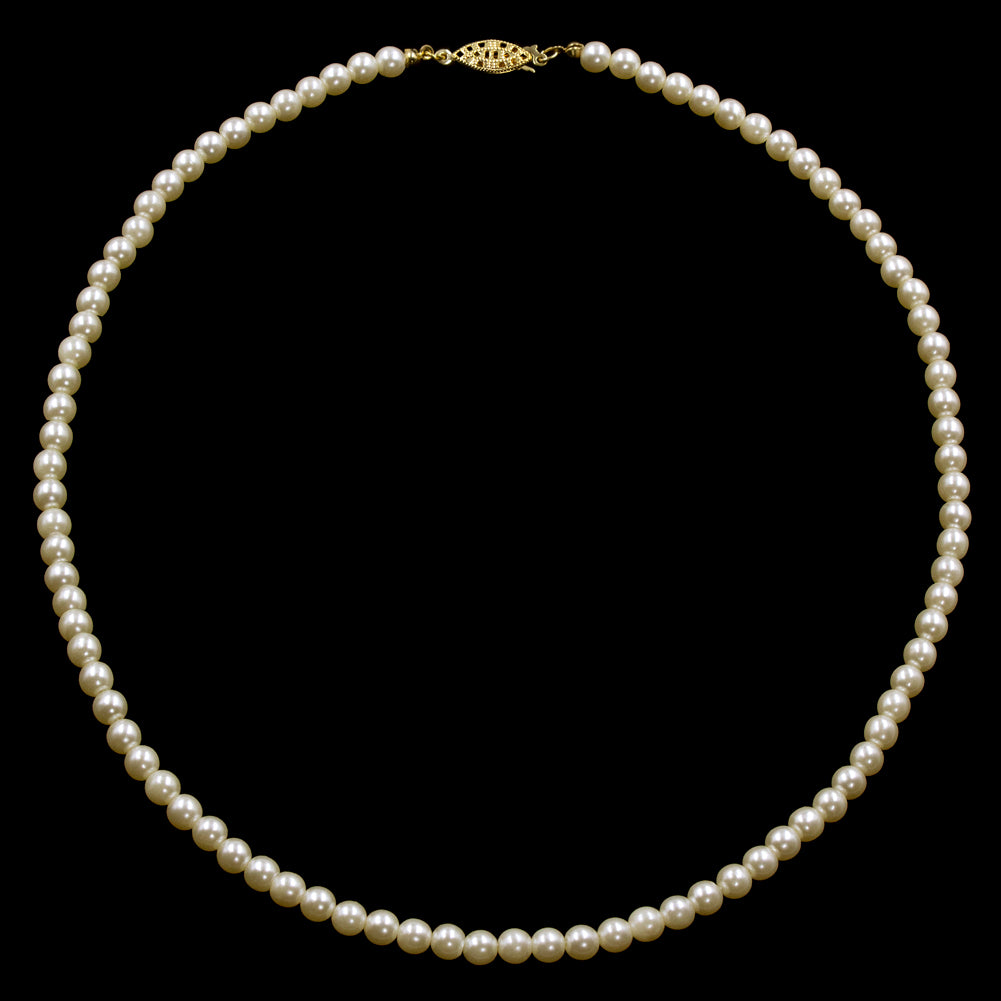 #9588-20 - 6mm Simulated Ivory Pearl Necklace - 20