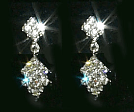 Rhinestone V Drop Earring - #9999E